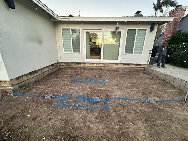 Deck foundation preparation for Trex deck installation in Van Nuys CA