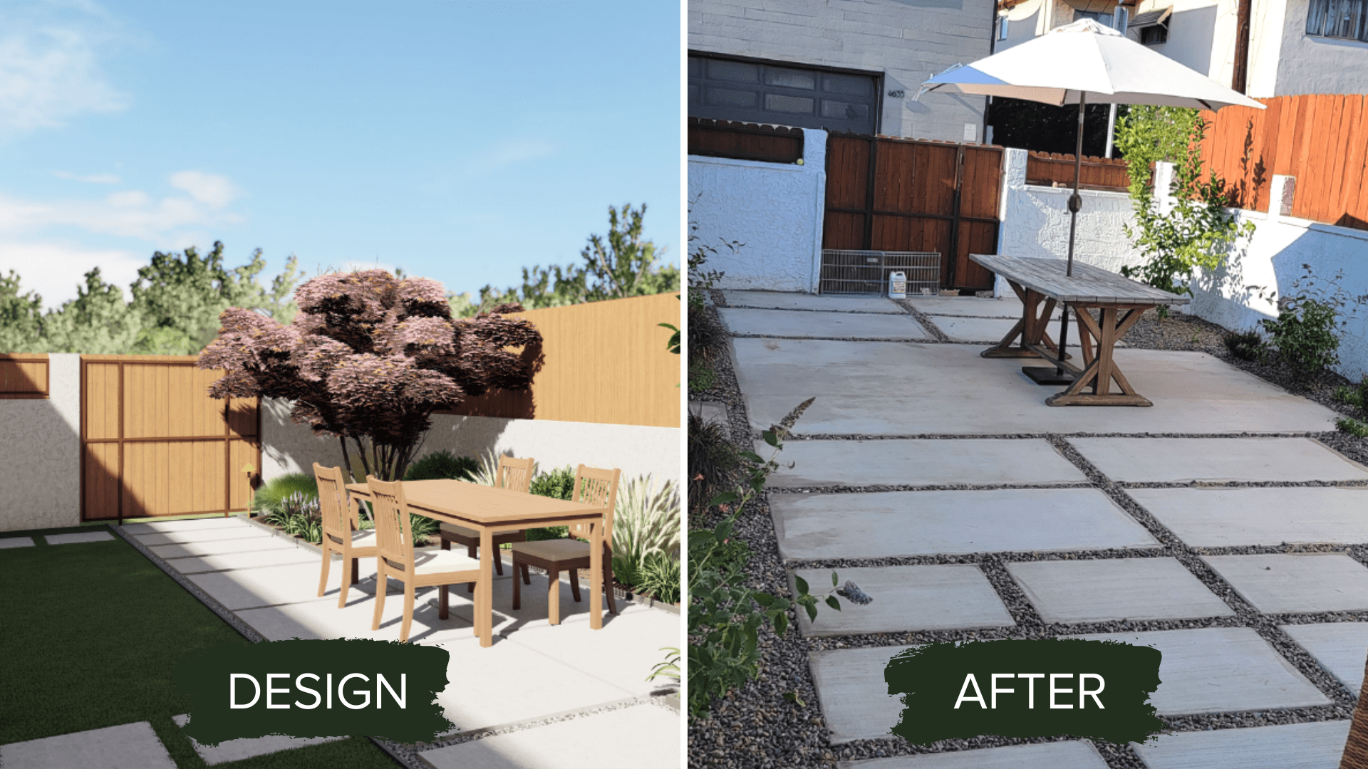 BEFORE AND AFTER BACKYARD DESIGN
