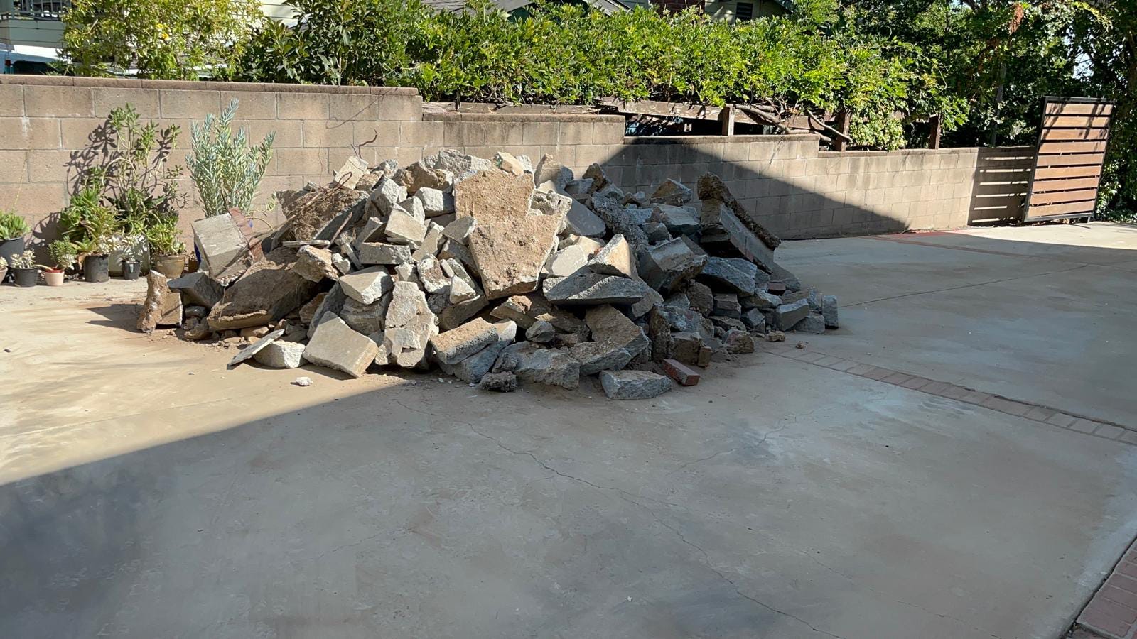 Old backyard and Demolition & Clearing Old Surface