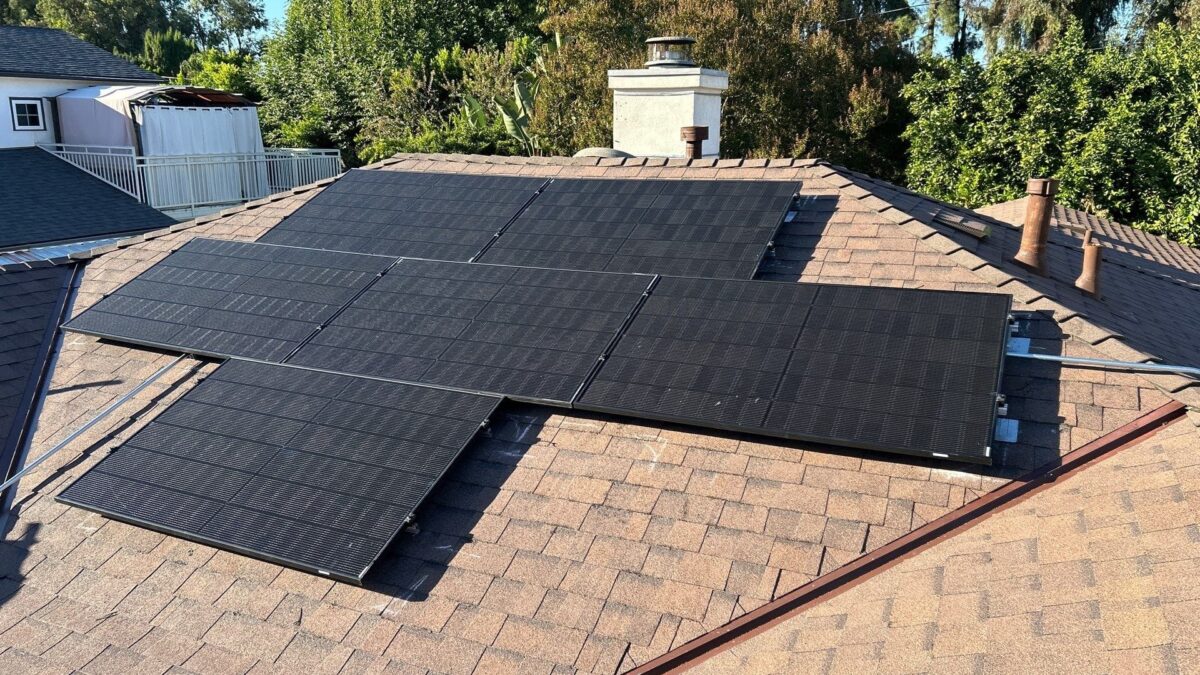 New solar panels installed on roof in Woodland Hills