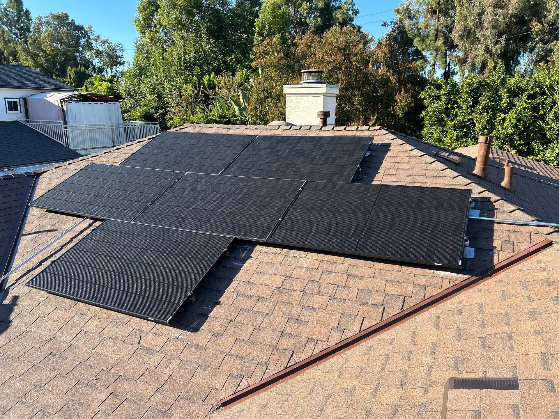 New solar panels installed on roof in Woodland Hills