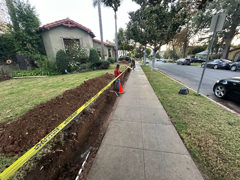 foundation trench for custom wall construction wellworth ave los angeles