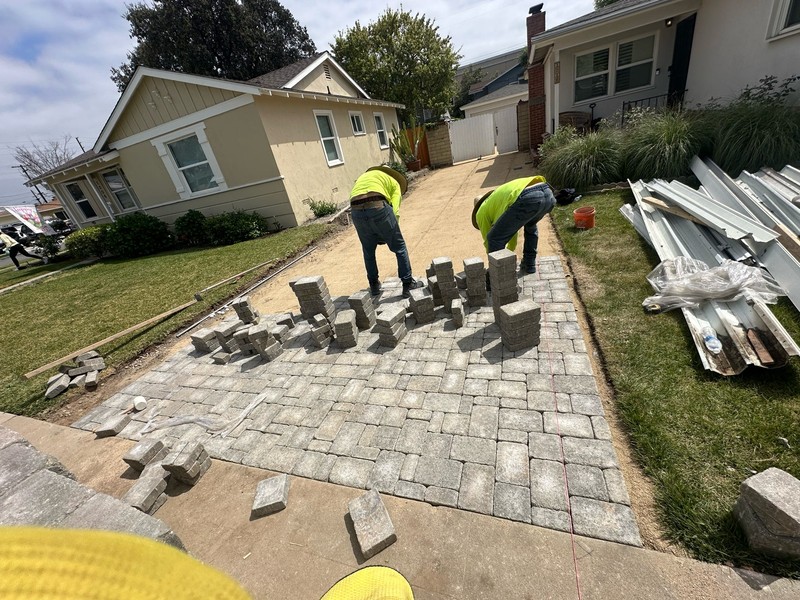 Custom Angelus paver driveway installation in Orange CA