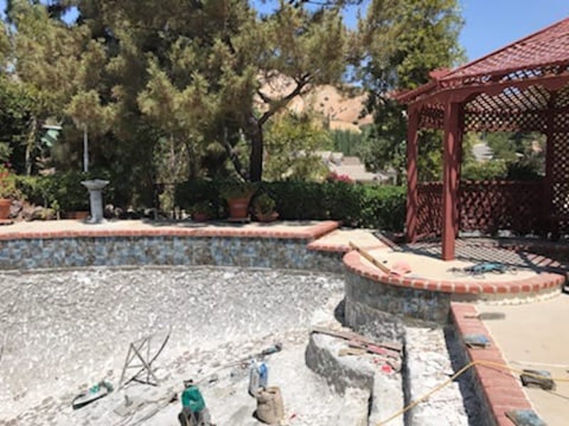 Pool demolition and chip down Northridge CA