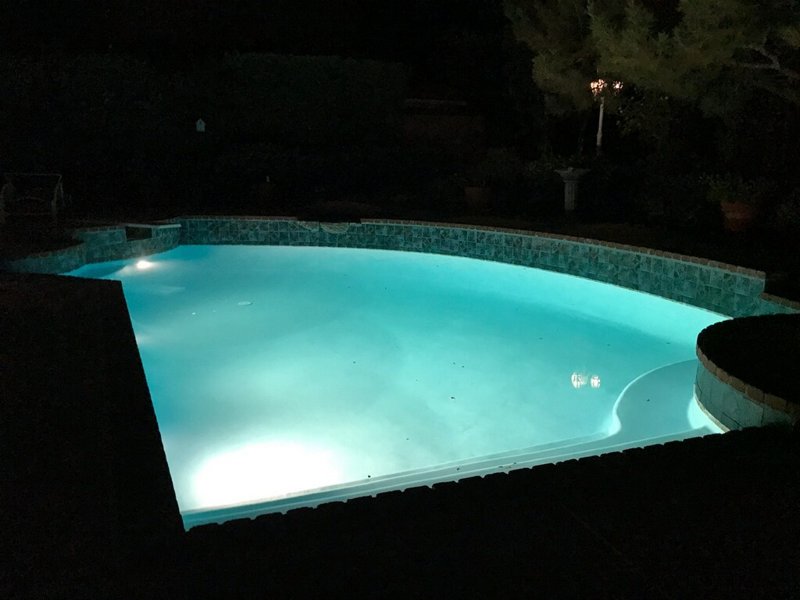 Pool renovation night lighting Northridge CA