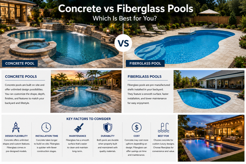 Concrete vs Fiberglass Pools